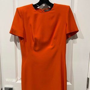 Alexander McQueen Orange Mini Dress with Shoulder Pads in IT:40 (US Small)